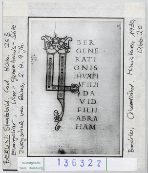 Vorschaubild Berlin, Staatsbibliothek: Cod. Ham. 253, Evangeliar, Liber Generationis 